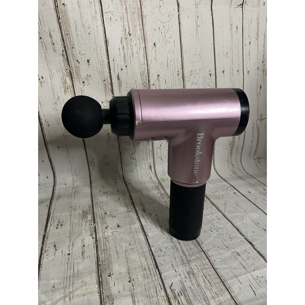 Brookstone Cordless Handheld Percussion Massager, Pink/Purple READ
